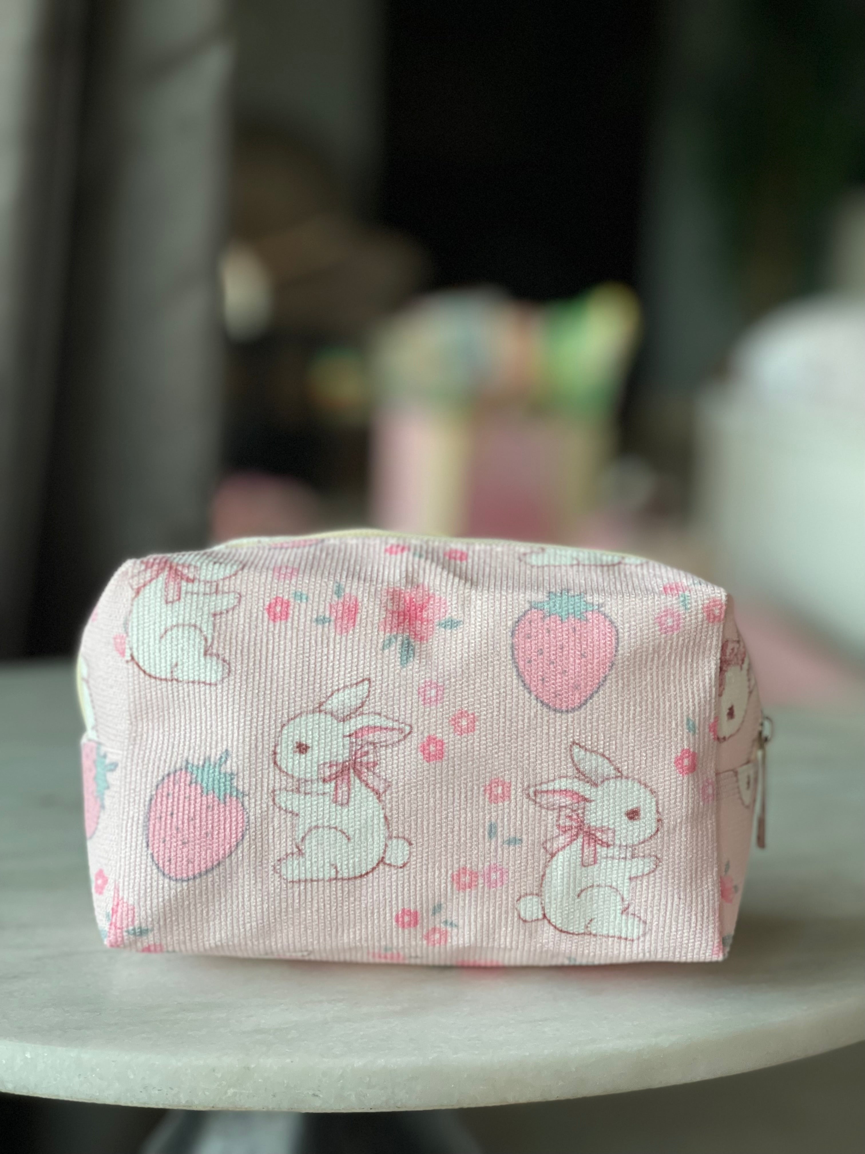 Bunny & strawberry bag(skincare or makeup)