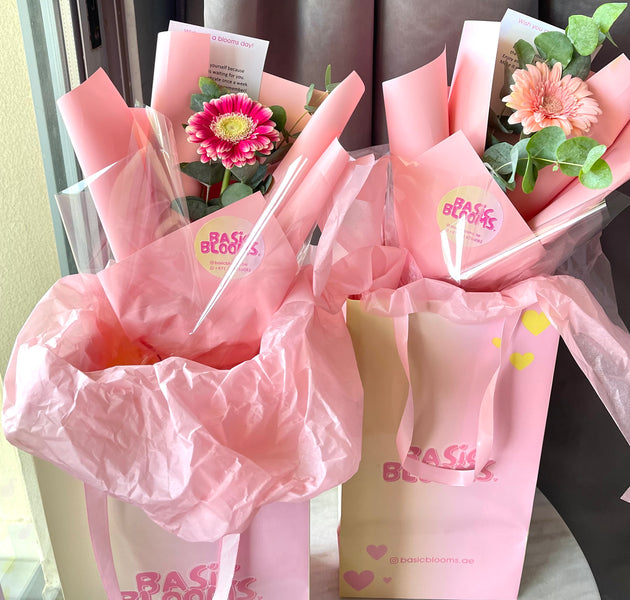 Garbera Mini bouquet with special wrapping 💗