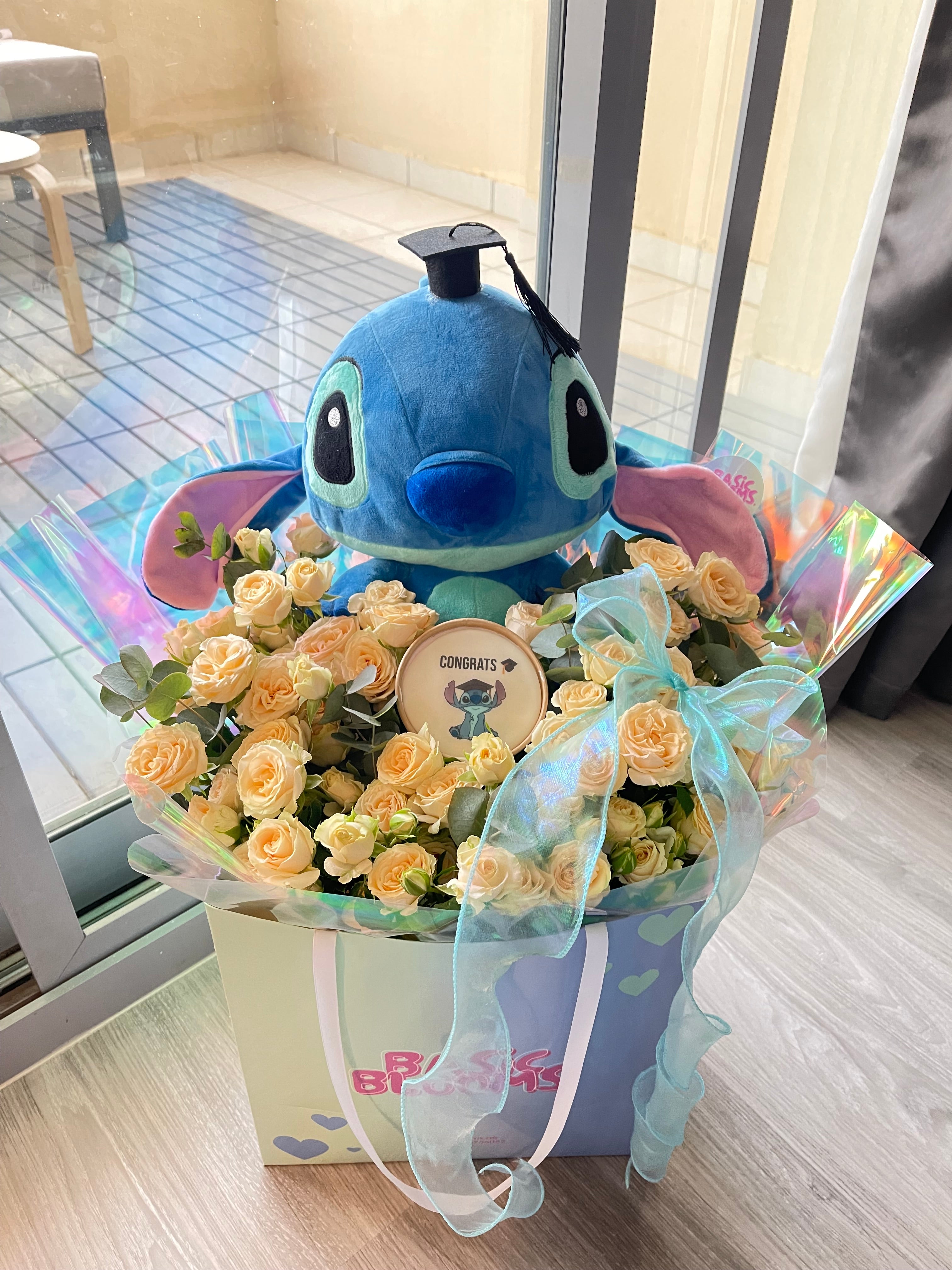 Stitch Bouquet with cake💙🎓