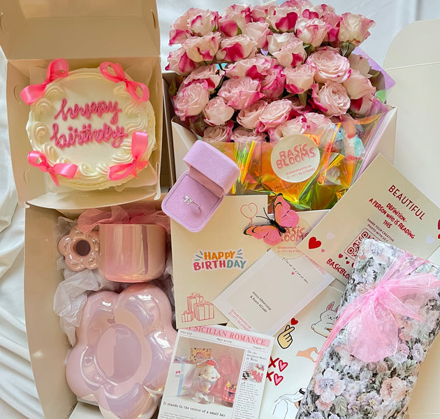 Elegant whiteXpink box💗🤍