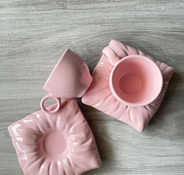 Pink pillow cup