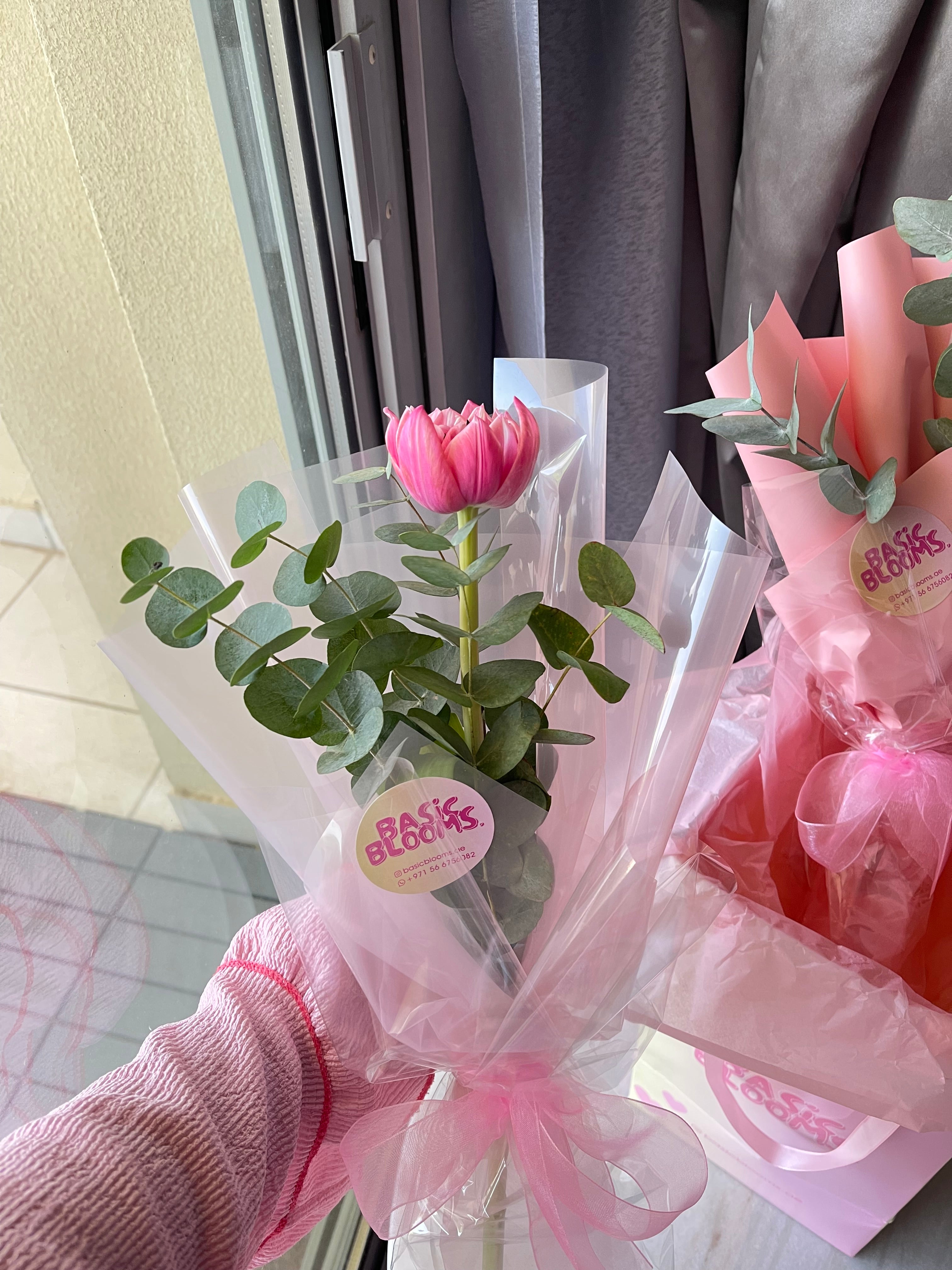 Pink tulips bouquet💕