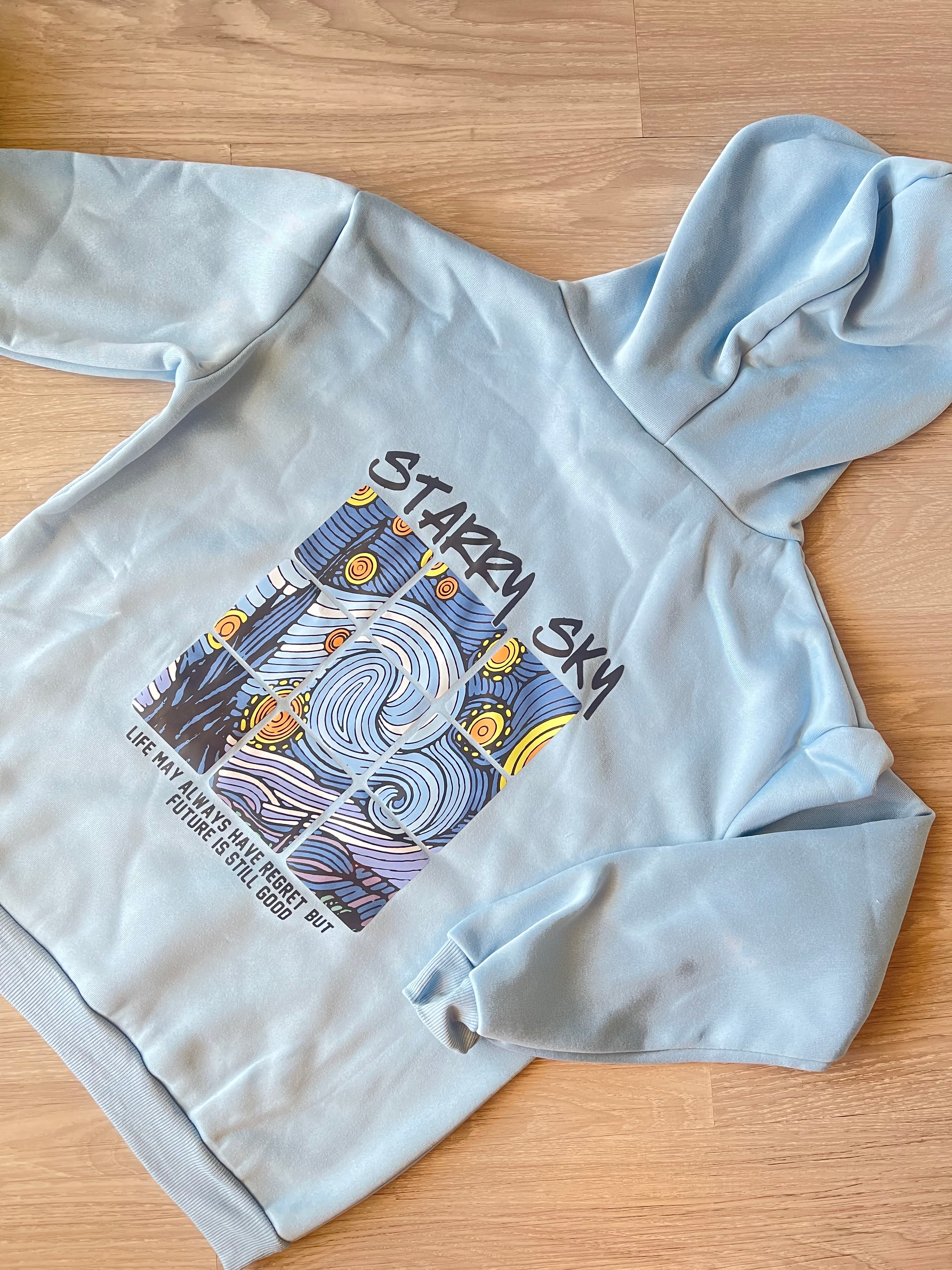 Blue starry sky hoodie