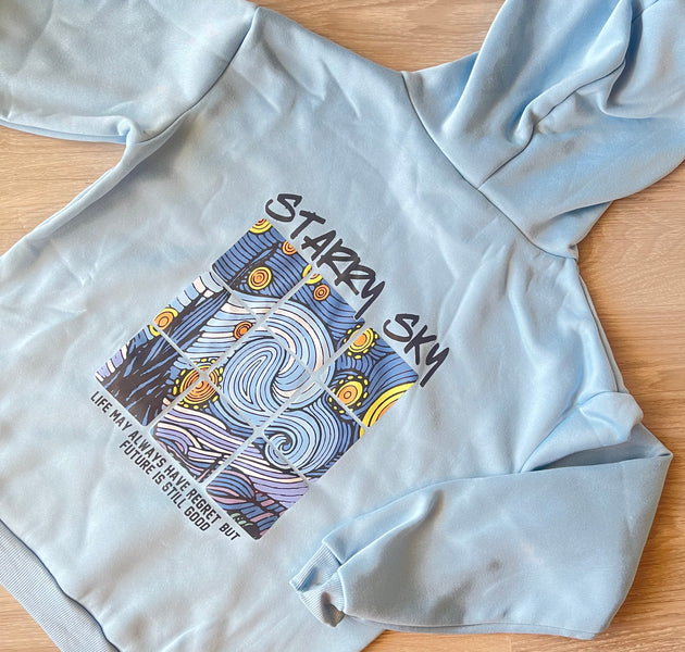 Blue starry sky hoodie