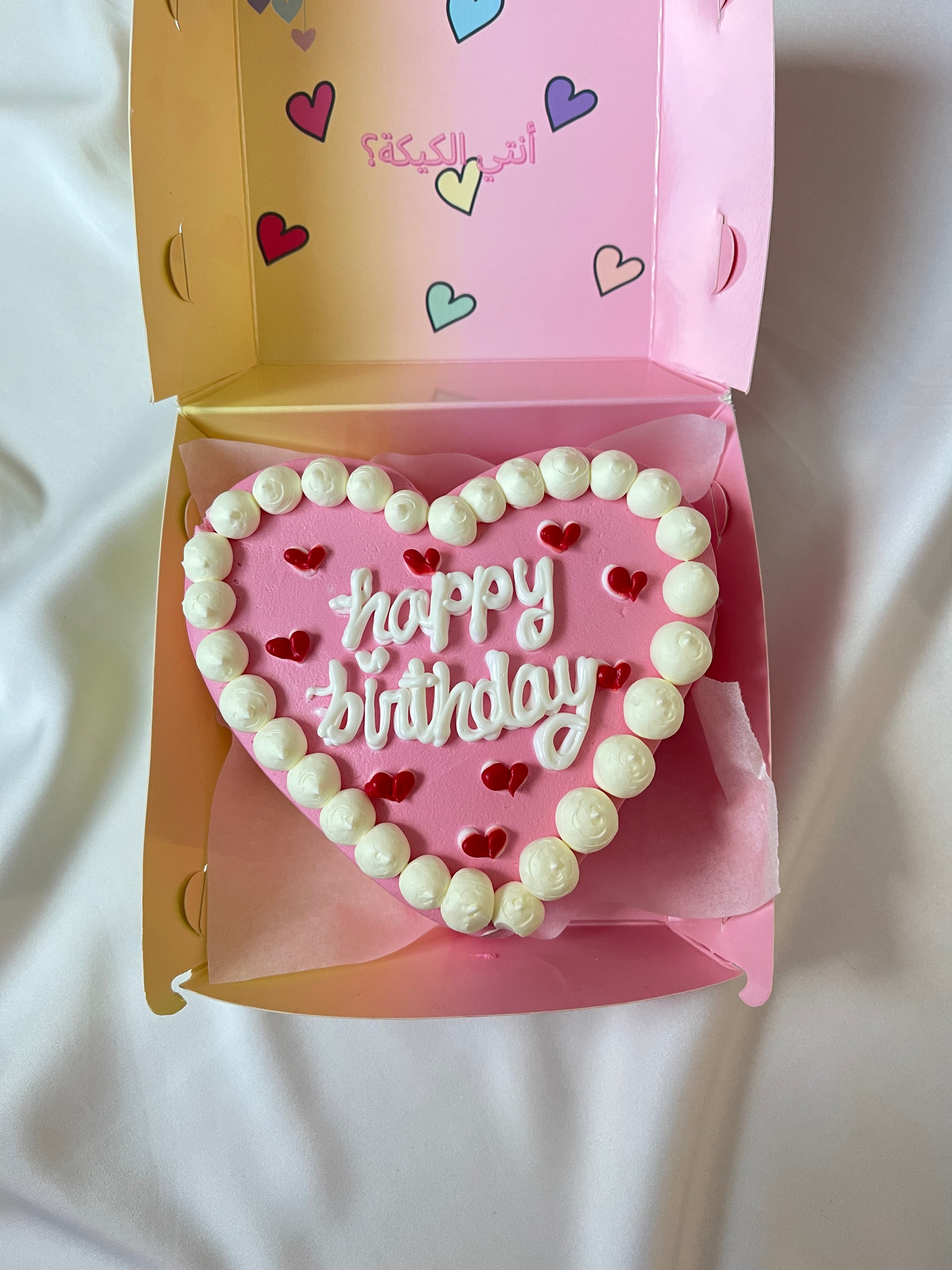 Pink heart cake