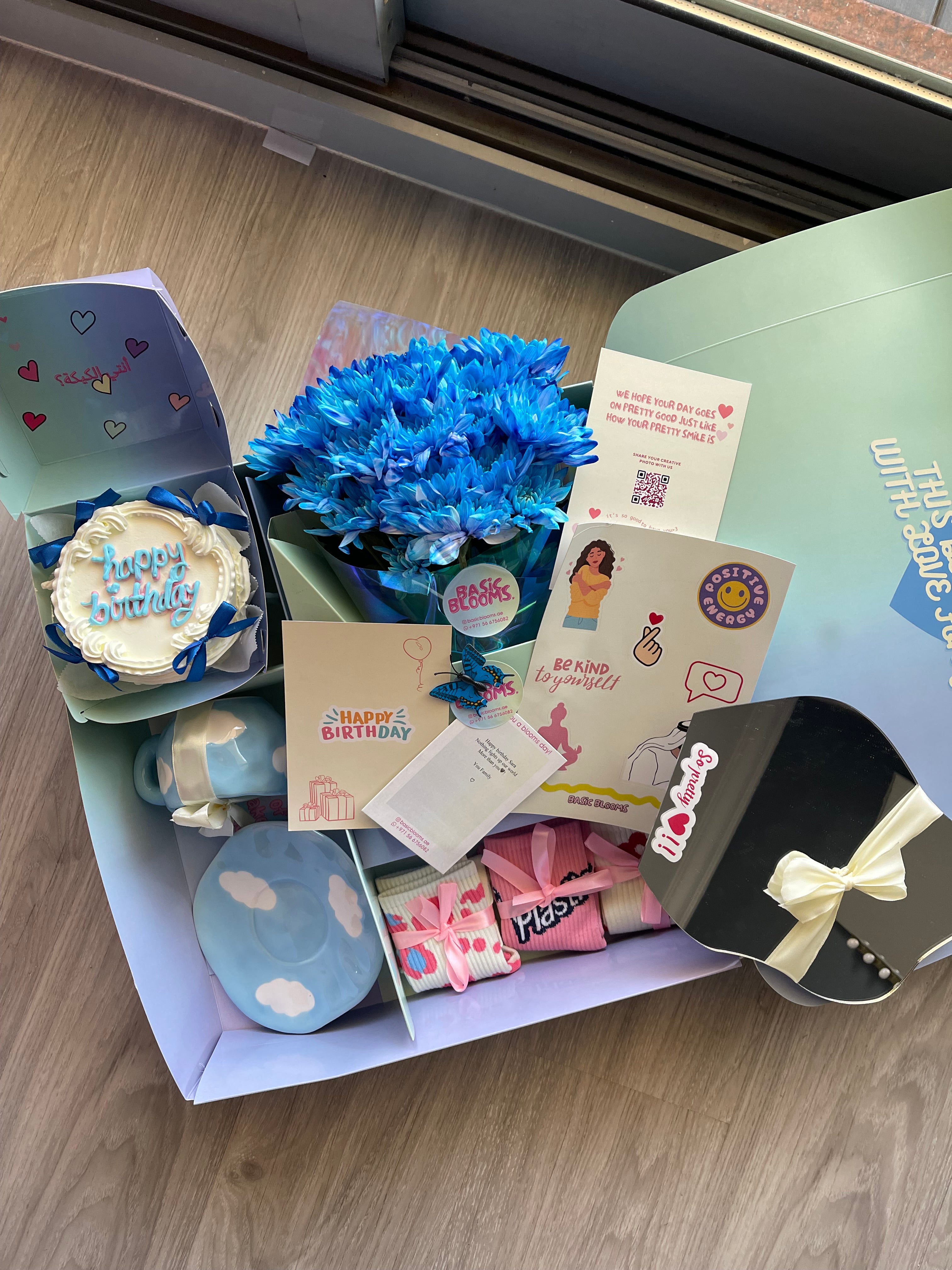 Blue birthday box