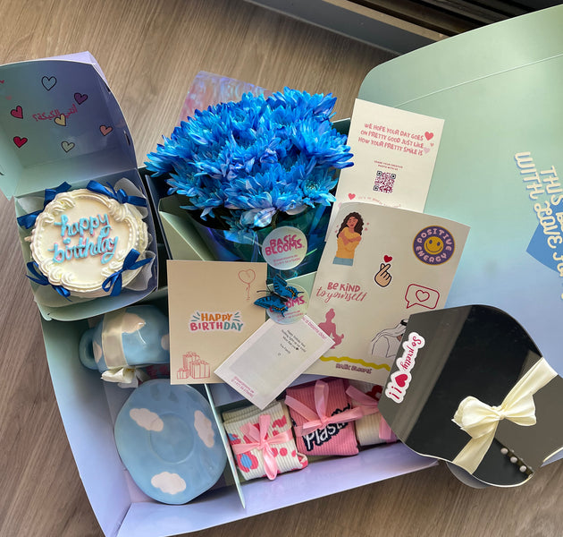 Blue birthday box