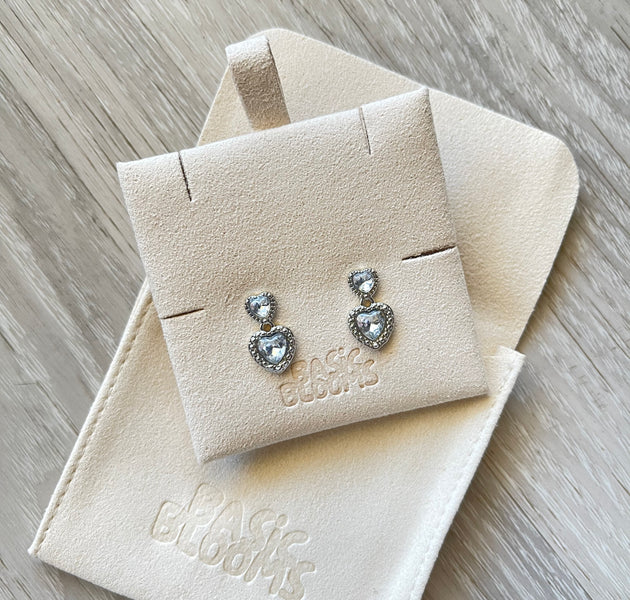 Silver heart earrings