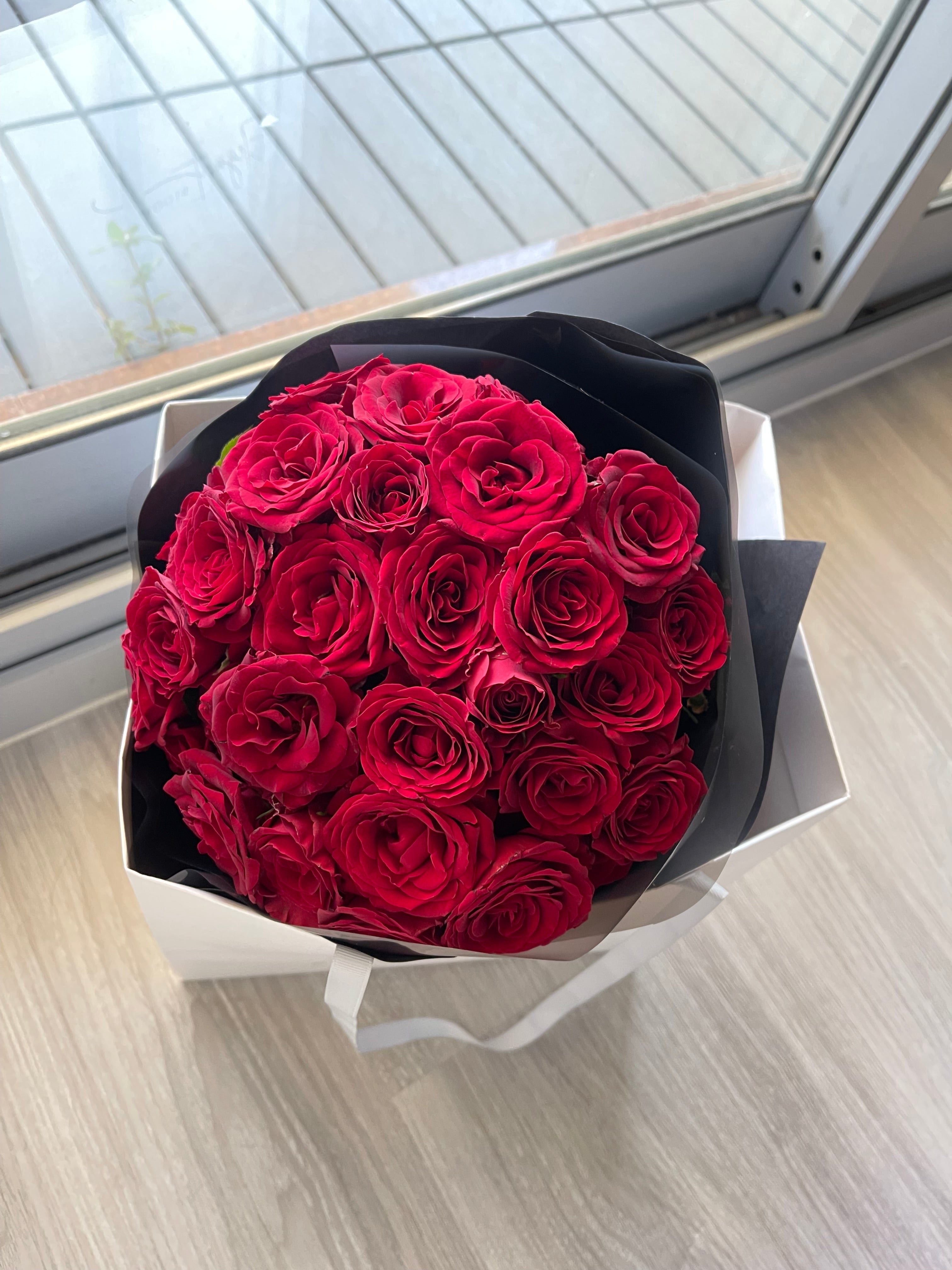 Red baby roses bouquet