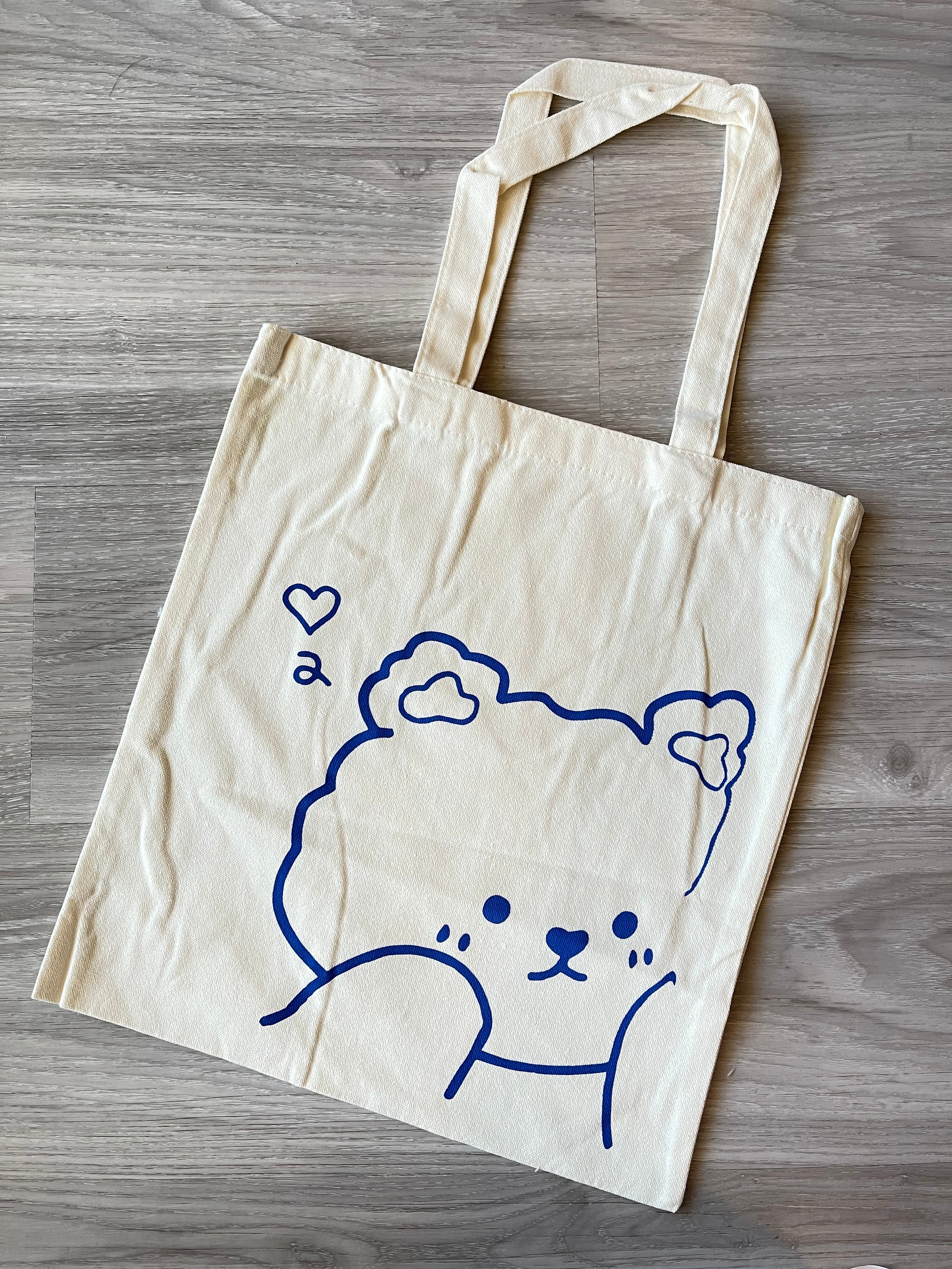 Blue teddy tote bag💙