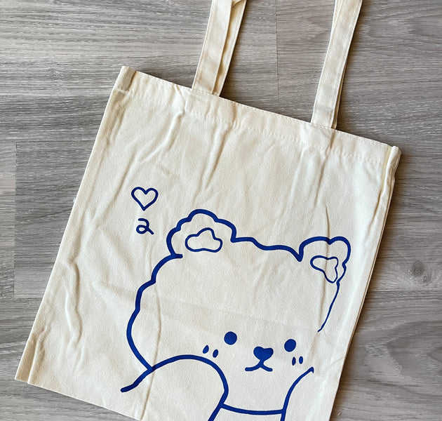 Blue teddy tote bag💙